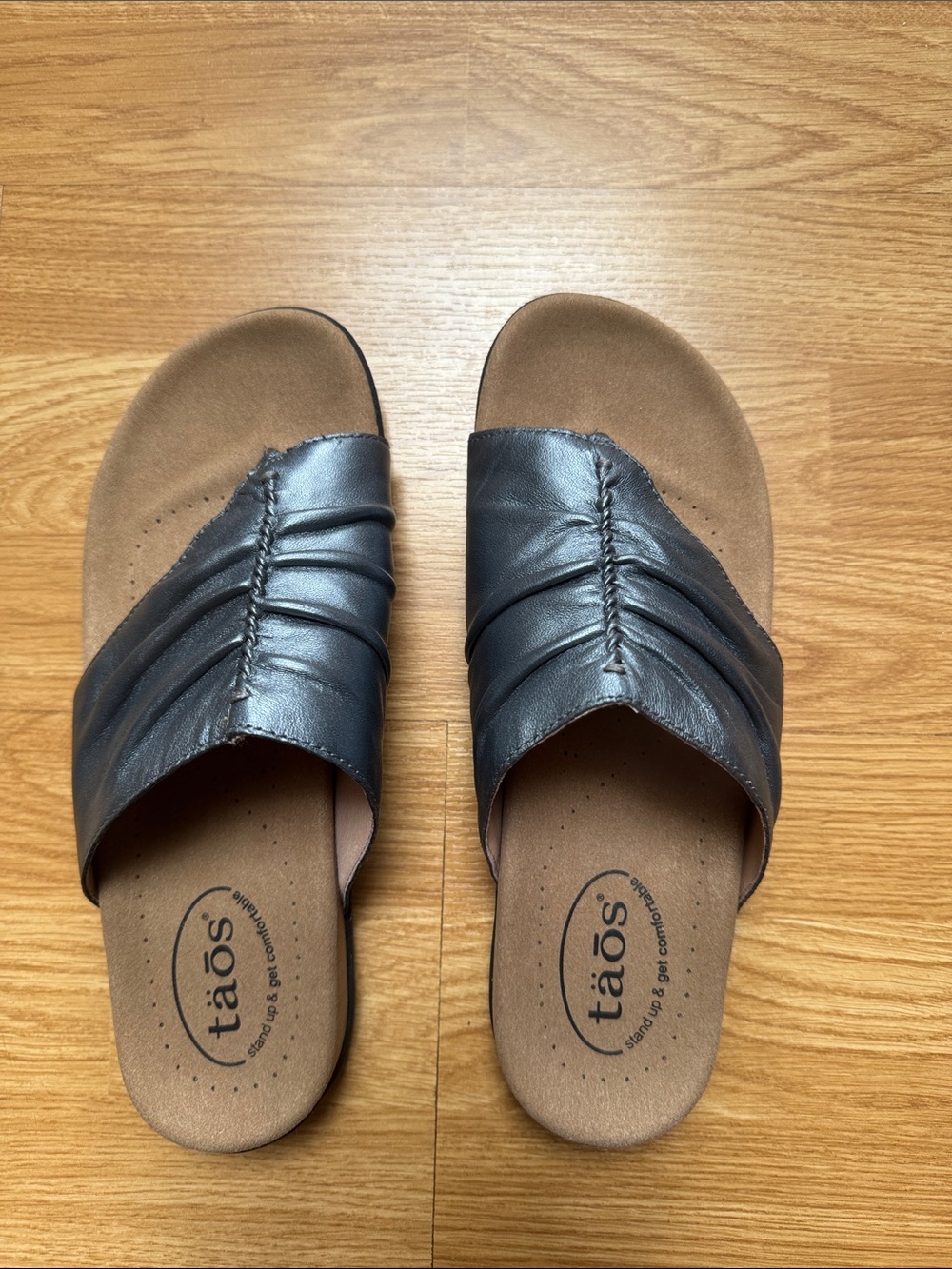 Taos Footwear Grey Slide Sandals
